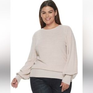 New with tags. Oatmeal (cream color) EVRI balloon sleeve sweater